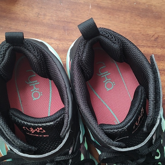Ryka Womens 9.5 Devotion XT Mid Top Training Shoe Pink Black Teal Mesh Sneakers - Picture 8 of 10